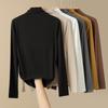 Modal Semi-turtleneck Bottoming Shirt, Women Wear Tight Long-sleeved T-shirt In Spring and Autumn, Solid Color Top