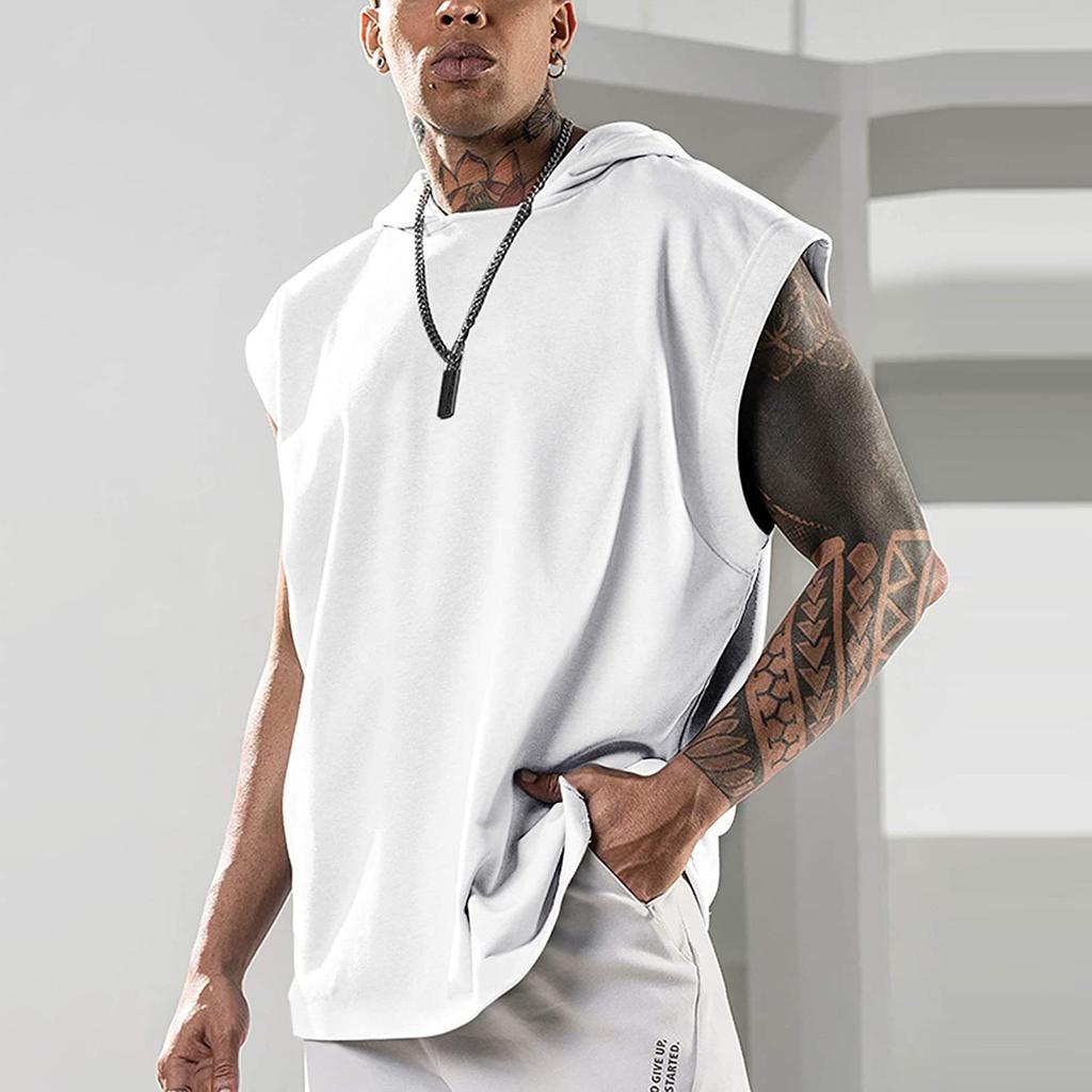 Мужской спортивный жилет без рукавов, дышащая тонкая толстовка без рукавов