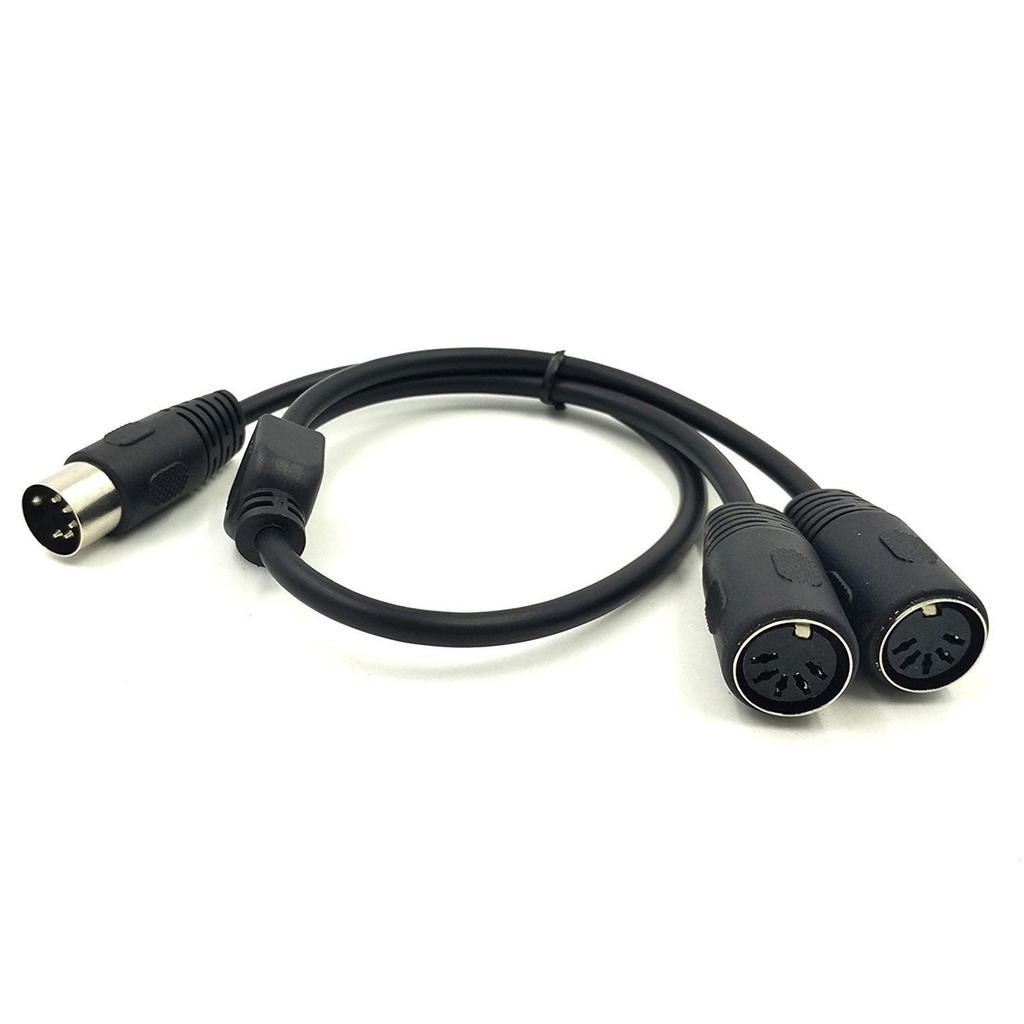 MIDI Din 5 Pin Splitter Y Adapter Cable, Dual 5Pin Female Keyboard
