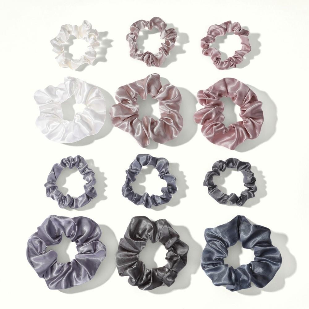 12pcs/lot Scrunchies for Hair Elastic Scrunchy Women Small Large Mix Satin No Crease Ponytail Cute Headwear Holder