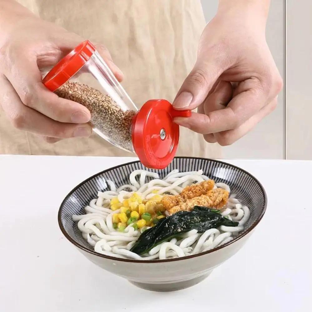 Transparent Body Manual Sesame Grinder with Moisture-proof Cover Sesame Mill Bottle Restaurant
