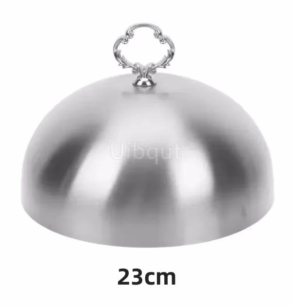 golden Cover Food Stainless Dome Lid Tent Protector Steak Serving tray For Melting Kitchen Metal Cheese Plate Cover Dish Basting