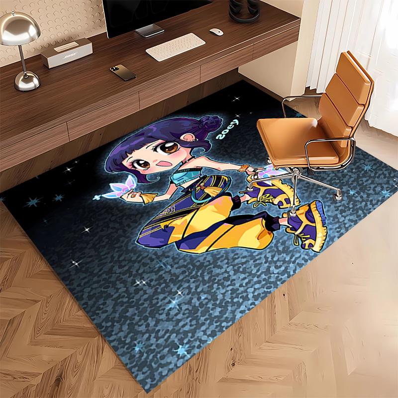 1pc Kpop Hunter6 Print Area Rug - Soft, Washable Non-Slip Indoor Mat, Living Room, Home Office Decorative Rug,Office Decorative