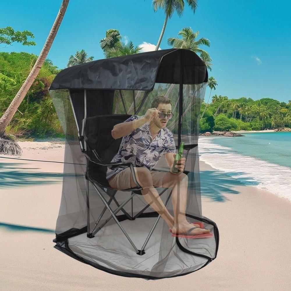 Foldable Design Chair Use Mosquito Net Zipper Opening Mesh Tent Insect Shield Net Camping