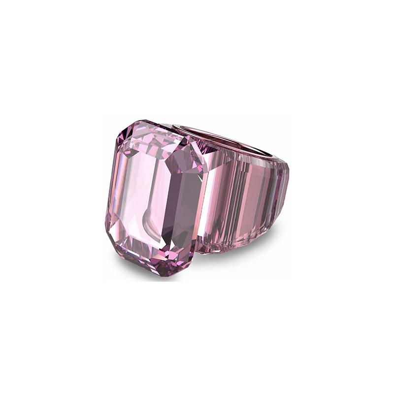 Swarovski Lucent octagonal inlay design metal ring women's pink 5607361