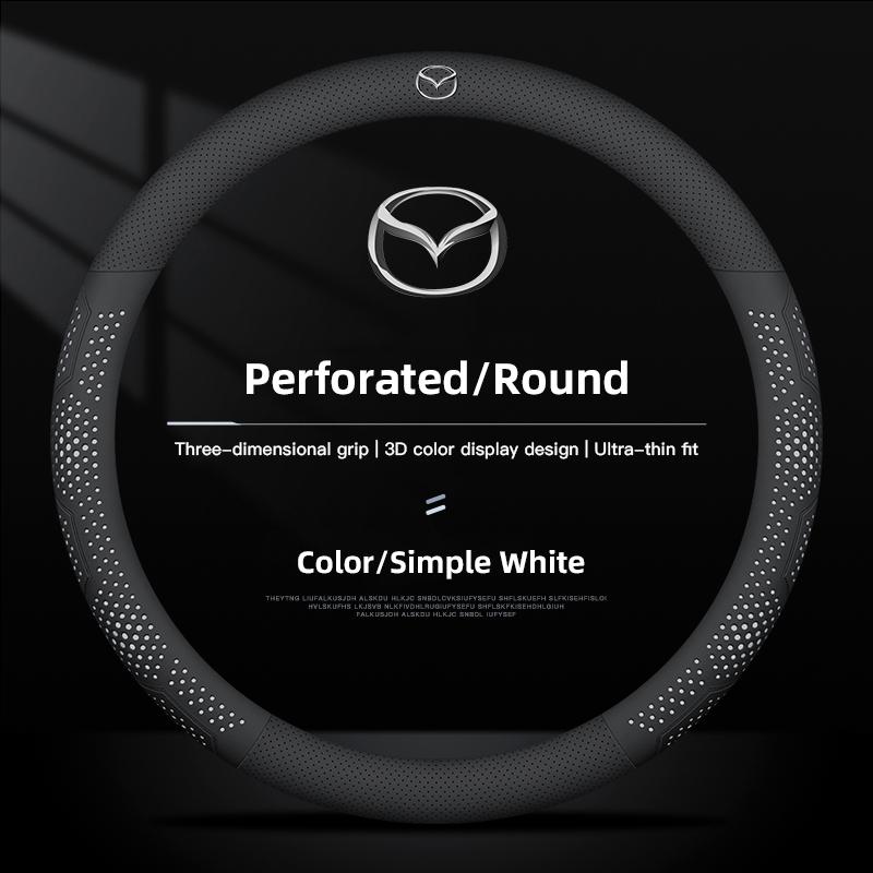 Car Leather Steering Wheel Cover Ultra-Thin Breathable For Mazda 3 6 2 5 CX-5 CX-30 CX-50 CX-90 CX-8 BT-50 CX-80 CX-70 MX-30