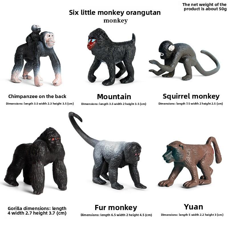 Pvc Animal Model Toy Set With Realistic Monkey And Gorilla Figures For Kids Collectors