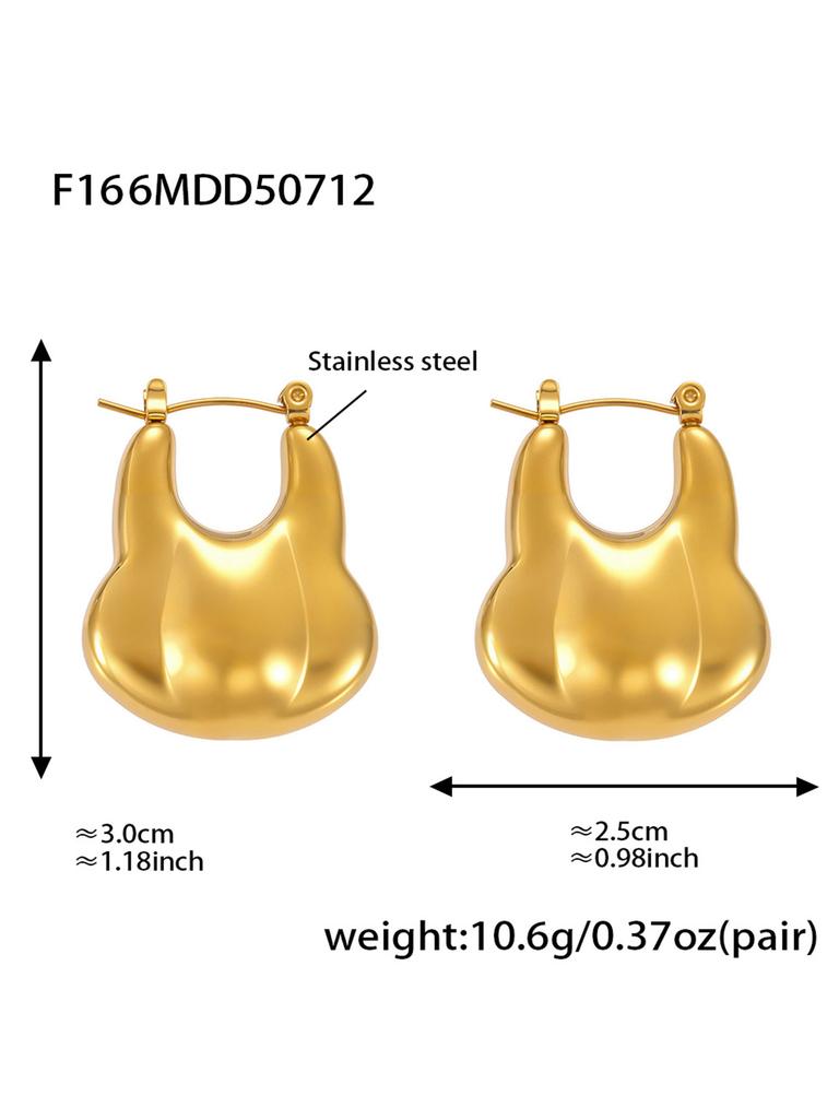 Винтажные массивные серьги-кольца из нержавеющей стали с 18-каратным золотым покрытием, водонепроницаемые, не тускнеющие, уникальные геометрические серьги для женщин