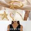 Pearl Starfish Upper Arm Cuff Bracelet Summer Armlet Bangle  Ocean Beach Jewelry