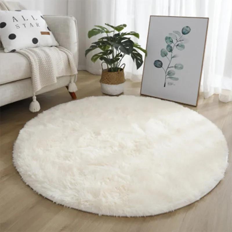 Ultra Soft Plush Round Rug Fluffy White Carpet For Living Room Bedroom Kids Room Home Decor
