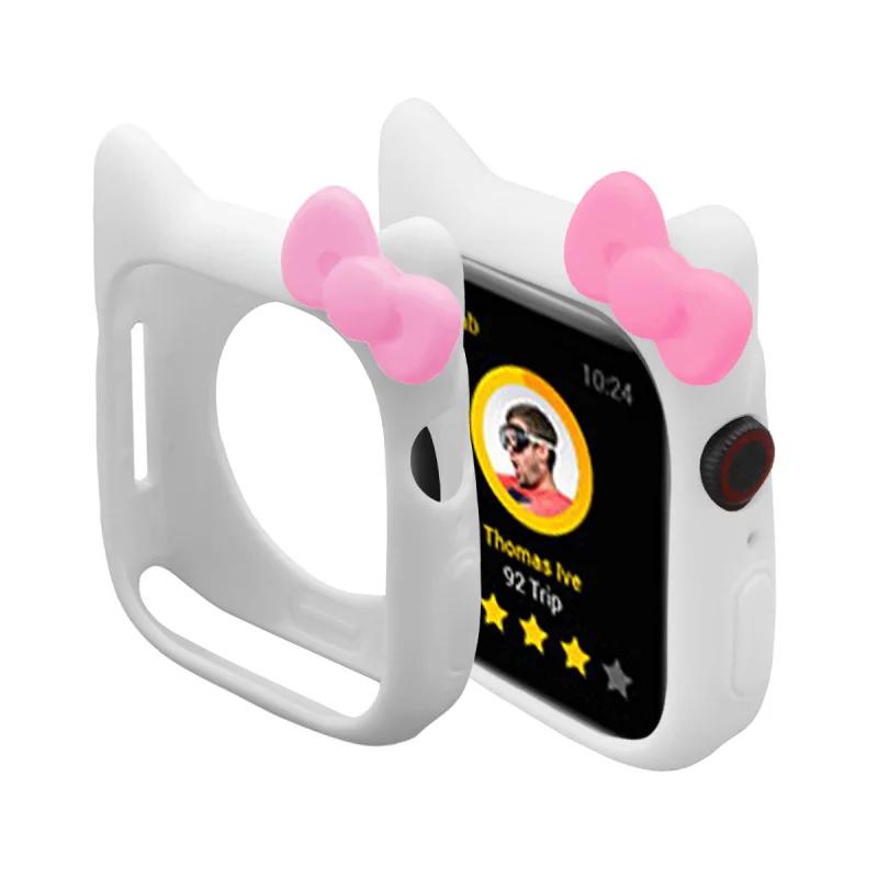 Мягкий силиконовый чехол-бампер для Apple Watch 11 10 9 8 7 46 мм 41 45 38 42 мм Милый мультяшный защитный чехол для iWatch 6 5 SE 40 мм 44