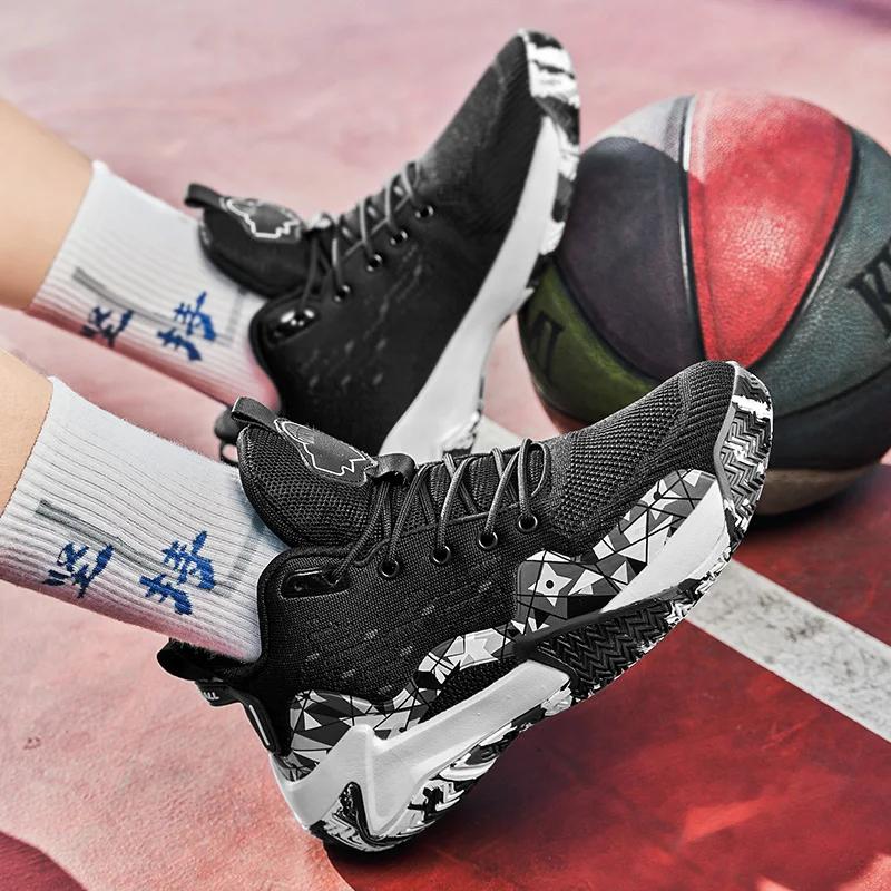 Men's Basketball Shoes Breathable Cushioning Non-Slip Wearable Runing Shoes Gym Training Athletic Basketball Sneakers for Women