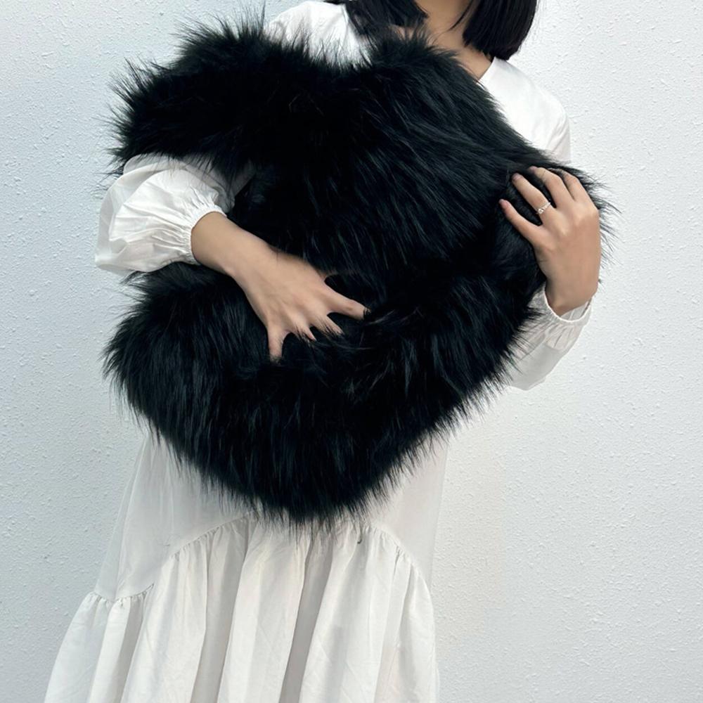 Luxury Faux Mink Fur Bags for Women Handbags Candy Color Plush Tote Fluffy Soft Shoulder Bag Large Capacity Shopper Purses