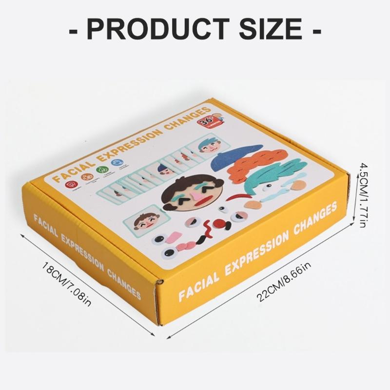 Интерактивная игрушка для игры, игра для распознавания эмоций у детей, мягкие фетровые части лица для творческого веселья