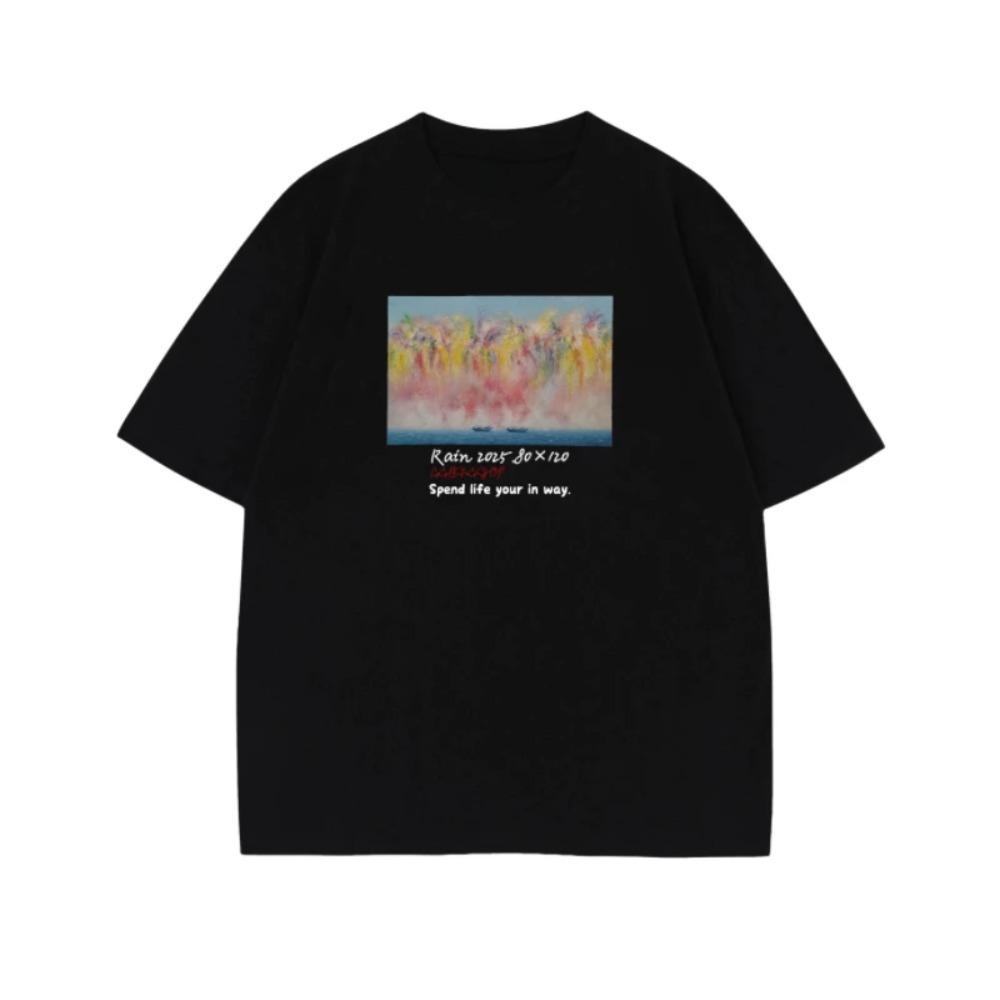 New Casual Fashion Trend Men's and Women's Loose Fashion Trend Cotton Printed Short Sleeve T-shirt