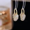 Корейская модная бижутерия 14-каратное настоящее золотое покрытие роскошные круглые циркониевые серьги-кисточки элегантные женские серьги для свадебной вечеринки
