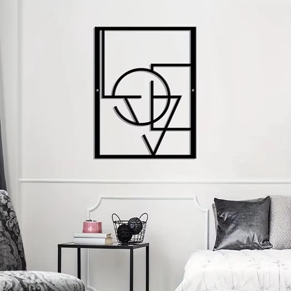 Abstract Wall Hanging Ornament, Geometric Wall Art Decor, Large Abstract Metal Wall Art Decor, Outdoor Art Wall Office Decor