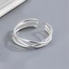 Simple And Creative Line Cross 925 Sterling Silver Jewelry Personality Multi -Layer Winding Opening Rings Sr77