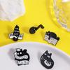 Purring Kitten Black Cat Enamel Pin Cartoon Beating Note Brooch Exquisite Piano Cat Badge  Skirts