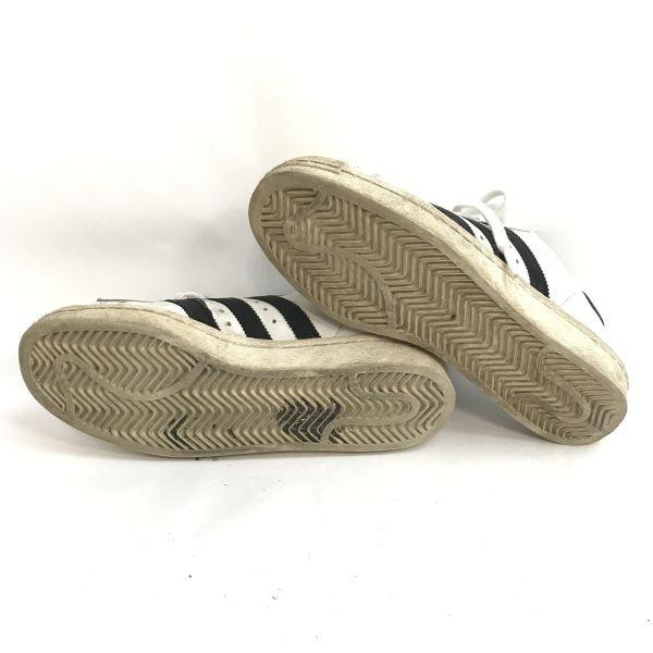 adidas Суперзвезда золотой язык кожаные кроссовки 7 25 белый(ИСПОЛЬЗОВАЛ)