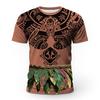 Retro Tribal Style Men's 3D Printed T-shirt Summer Casual Totem Leaf Short Sleeved Top Loose and Comfortable Retro Streetwear