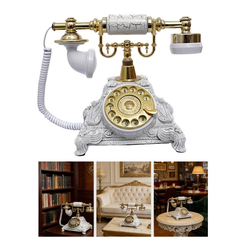 Классическая ретро модель телефона-реплики из смол с дисковым набором для декора стола, полки, фотосъемки