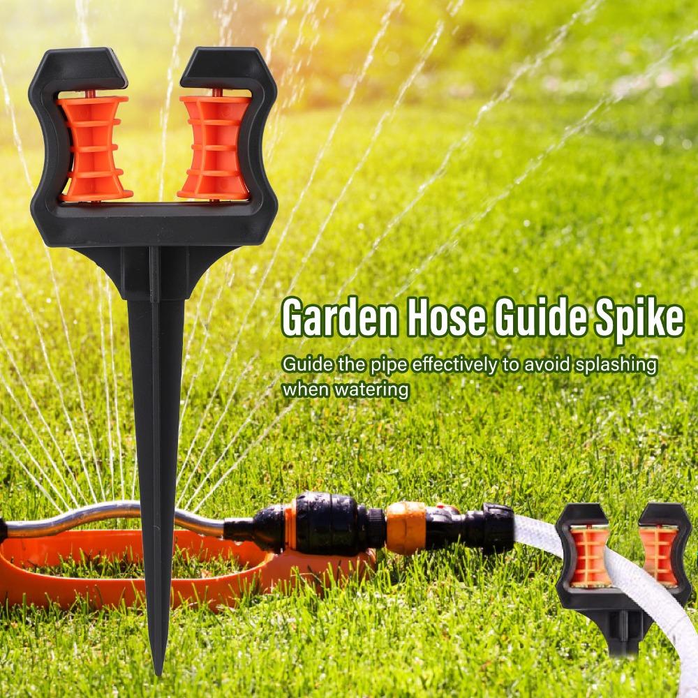 3PCS 26cm Height Hose Guide Stake Black Water Pipe Holder Spike Garden Border Use