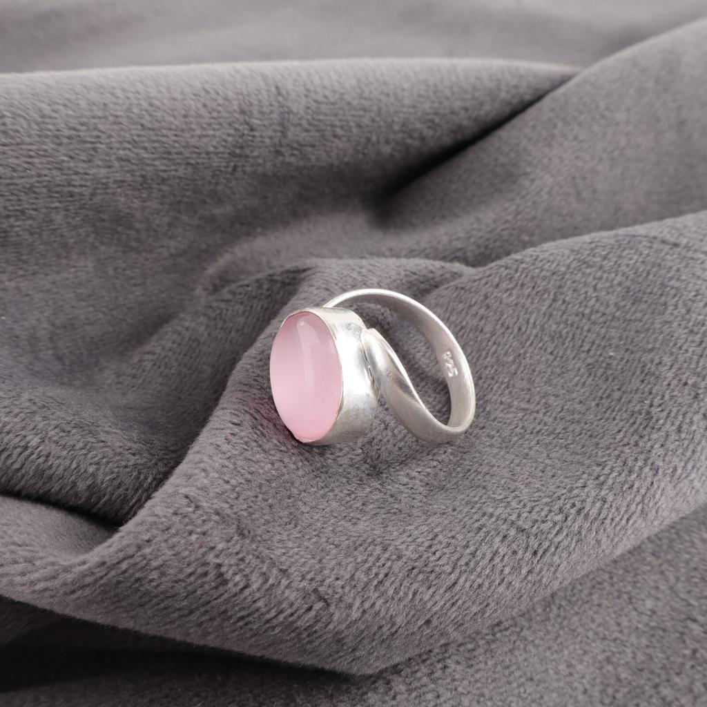 Rare Pink Cat's Eye Gemstone 925 Sterling Silver Handmade Jewelry Partywear Ring RR-53-38