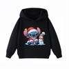 Дисней Рождественская одежда Стич Детские толстовки Одежда для мальчиков и девочек Осенне-зимние теплые детские толстовки с капюшоном