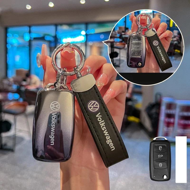 Для VW ТПУ Чехол для ключа автомобиля Оболочка Крышка Для VW Volkswagen Polo Tiguan Passat B5 B6 B7 Golf 4 5 6 MK6 Jetta Lavida Брелок A