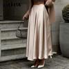 Юбка-бюстье, женская летняя новая темпераментная элегантная атласная атласная длинная юбка с высокой талией, длинная юбка до середины тела