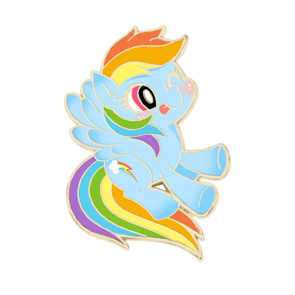 Милый мультяшный пони Поли Аниме значок кукла Радужный пони Редкая брошь из сплава Детский подарок на день рождения