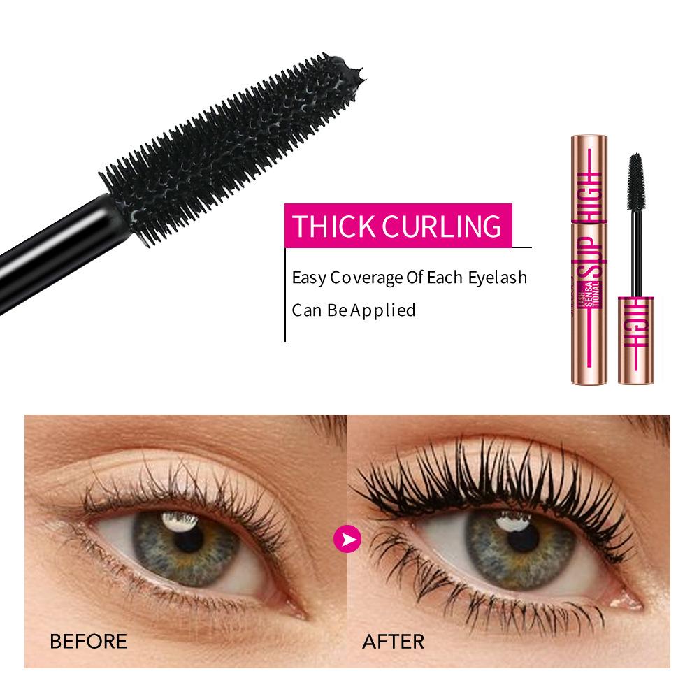 Матовая тушь для ресниц Silk Fiber, ультратонкая кисточка, удлиняет ресницы, водостойкая, быстросохнущая, черная, подкручивающая тушь для ресниц Comestic