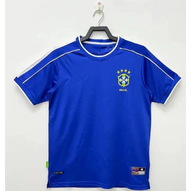 Men Women Soccer Jersey Brazil National Team Vintage 1998 2002 2006 2010 Home Away Fan Shirt Short Sleeve Breathable Moda