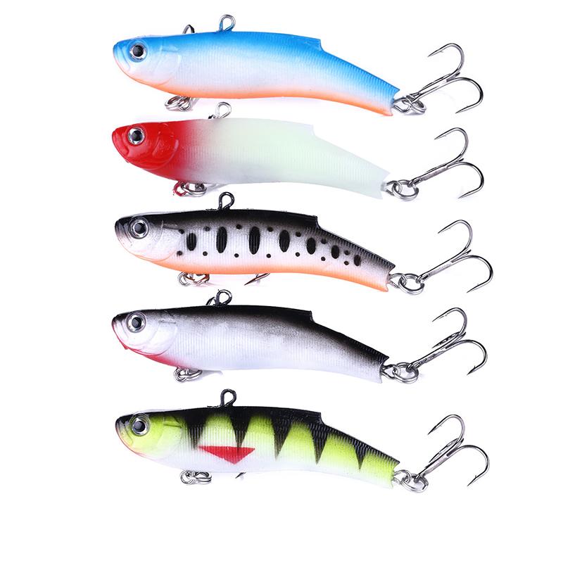 HENGJIA 7CM 17G Winter Fishing Lure VIB Ice Fishing Lure Soft Lead Bait  Sinking Fishing Lure