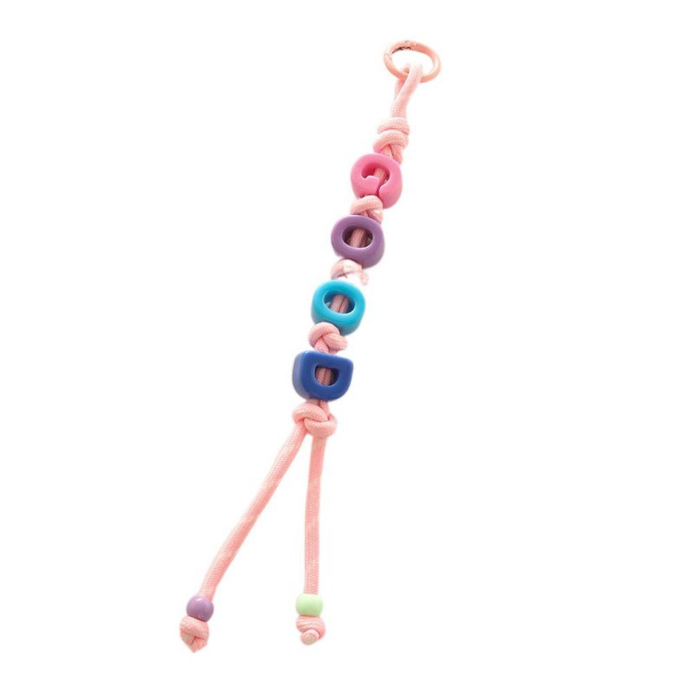Anti-Lost Mobile Phone Lanyard Colorful Beaded Tassel Pendant Cute Acrylic Beads Keychain Gift