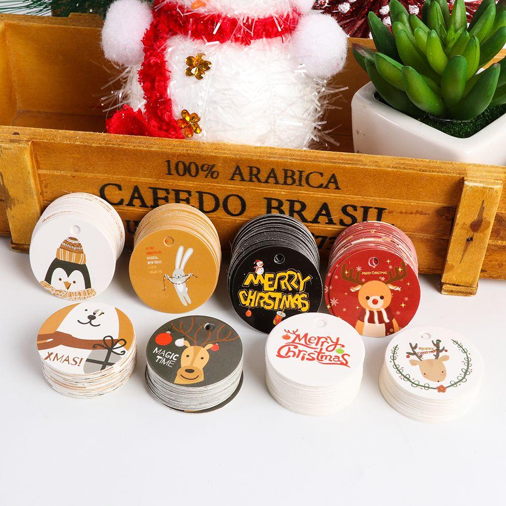 Party Cards Kraft Paper Xmas Decoration Hang Tags Christmas Labels Kraft Tag Gift Wrapping