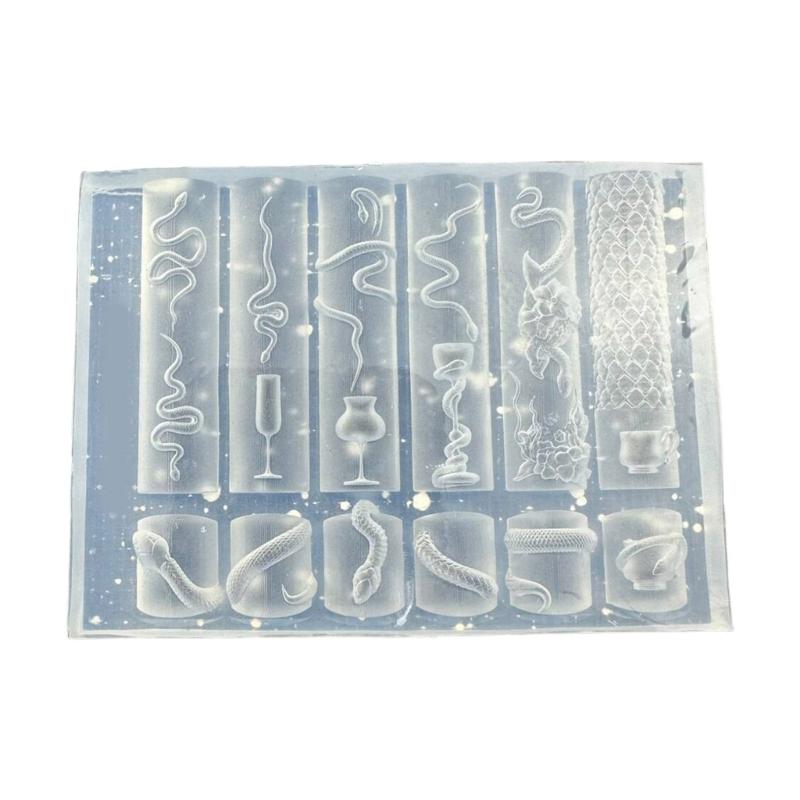 Premium Silicone Snake Relief Mold Silicone Nail Art Template For Nail Art Jewelry Making And DIY Craft Accessories