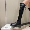 Fashion Women Over The Knee Boots Round Head 2024 High Quality Back Zipper Solid Color  Thick with Outdoors Wear Resistant Women's Boots