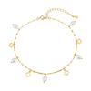 ORSA JEWELS Элегантные серебряные браслеты на щиколотку из стерлингового серебра 925 пробы с цепочкой в виде клевера и жемчугом для женщин, летние модные браслеты на щиколотку, ювелирные изделия SA105