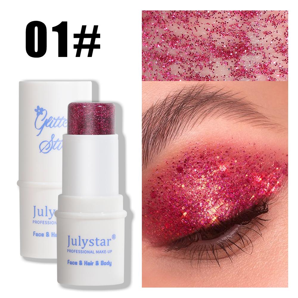 JULYSTAR Eye Shadow Stick Body Sequin Lip Brightening Female Makeup 8 Color Women's Cosmetics Portable And Long-lasting Coloring