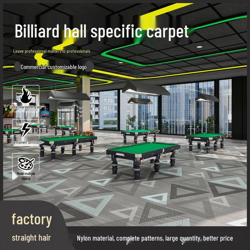Billiard Hall Nylon Carpet: Waterproof, Fireproof, Full Coverage for Commercial Use