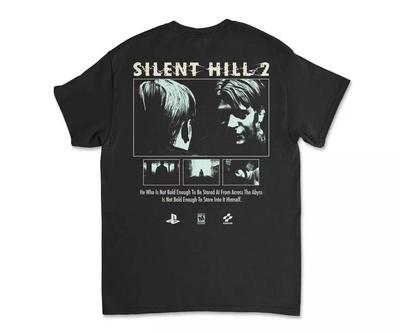 Черная футболка унисекс размера Silent Hill 2, принт на спине футболки