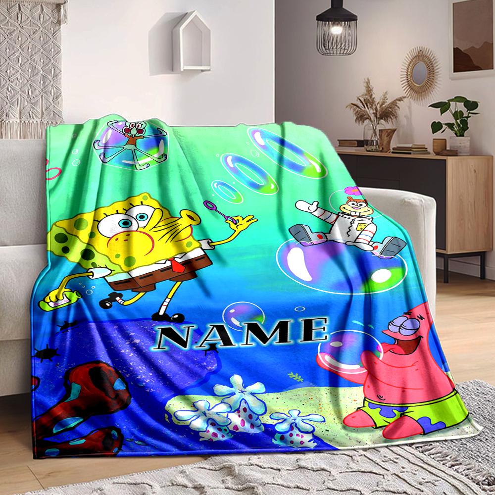 Custom 1pc Bubbles Friends Adventure Blanket, Soft And Comfortable Blanket, Casual Warm, Camping Travel Blanket, Birthday Gift Q913169