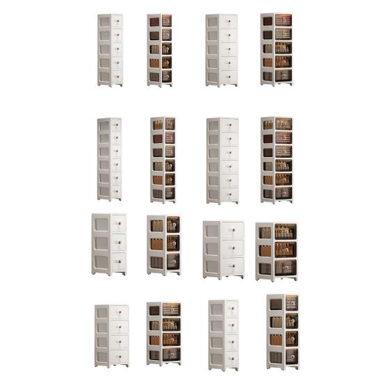 Узкий комод-шкаф для ванной комнаты с множеством ящиков, узкий комод для прачечной, спальни и небольших помещений.