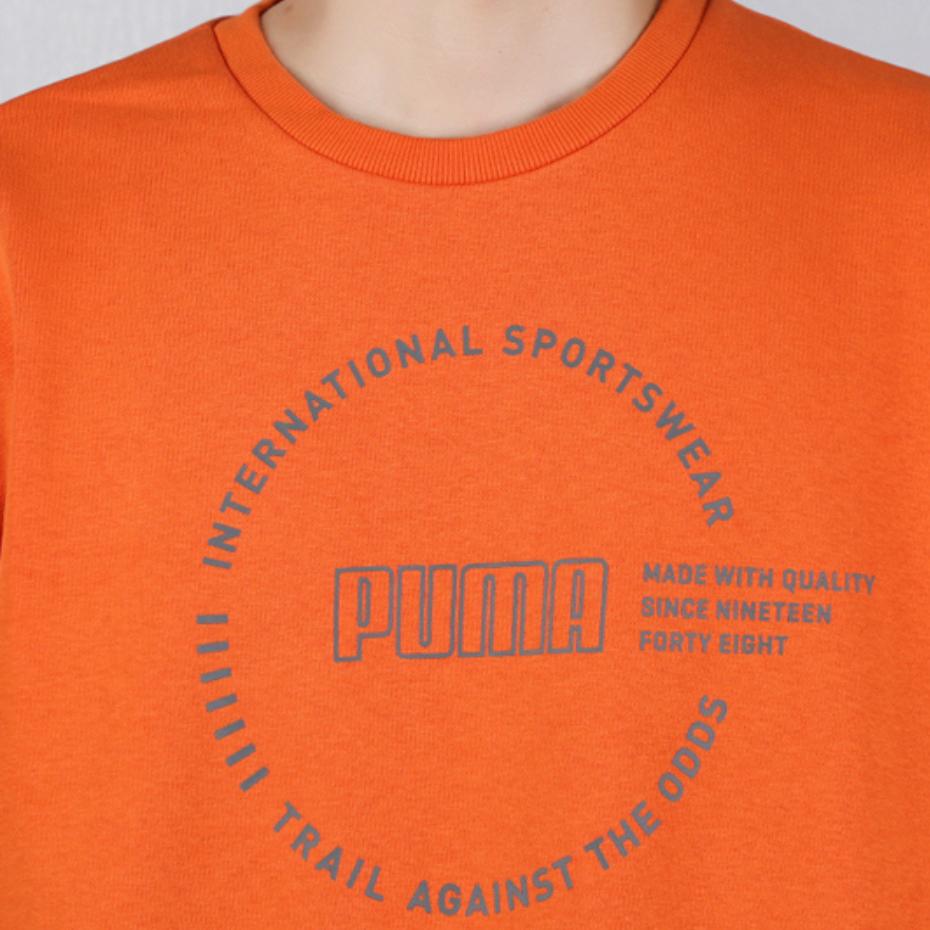 Puma Флисовая толстовка с логотипом Alphabet Print, мужская, оранжевая, 597200-17