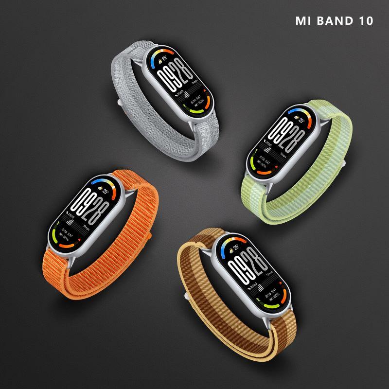 Дышащий нейлоновый ремешок для Xiaomi Mi Band 10 9 8, мягкий браслет Correa для Mi Smartwatch Band 9 10 с металлическим коннектором.