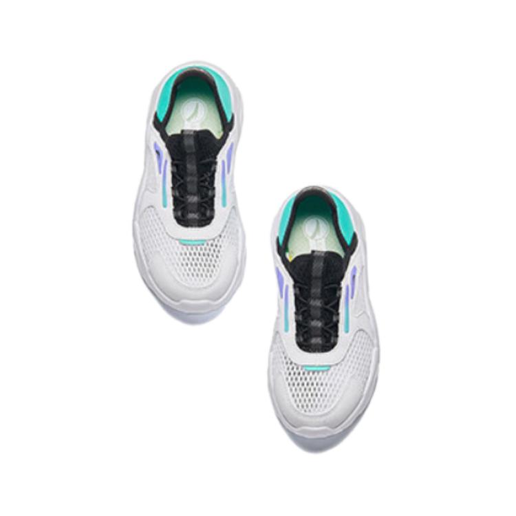 Anta Kids Comfortable Soft Sole Non-Slip Shock Absorbing Low-Top Running Shoes Kids Running Shoes White Green A312429917-1