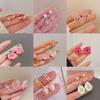 Pink Sweet Resin Flower Love Temperament Small High-End Stud Earrings