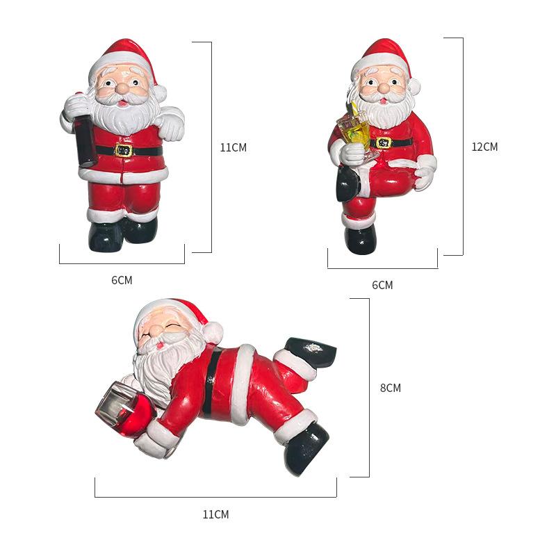 Christmas Santa Claus Hanging Figurine, Resin Santa Decoration For Flower Pot, Garden, Fish Tank, Balcony And Holiday Decor